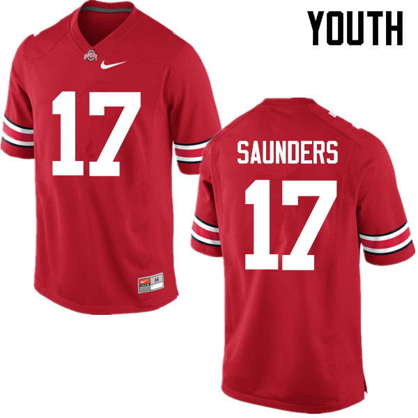 Ohio State Buckeyes C.J. Saunders Youth #17 Red Game Stitched College Football Jersey